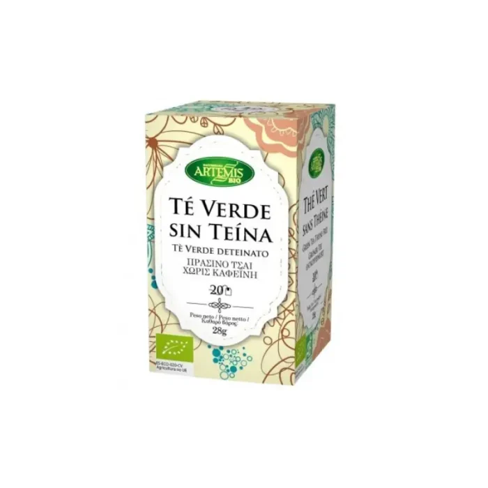 Caja Té Verde Sin Teína BIO Artemis, 20 bolsitas