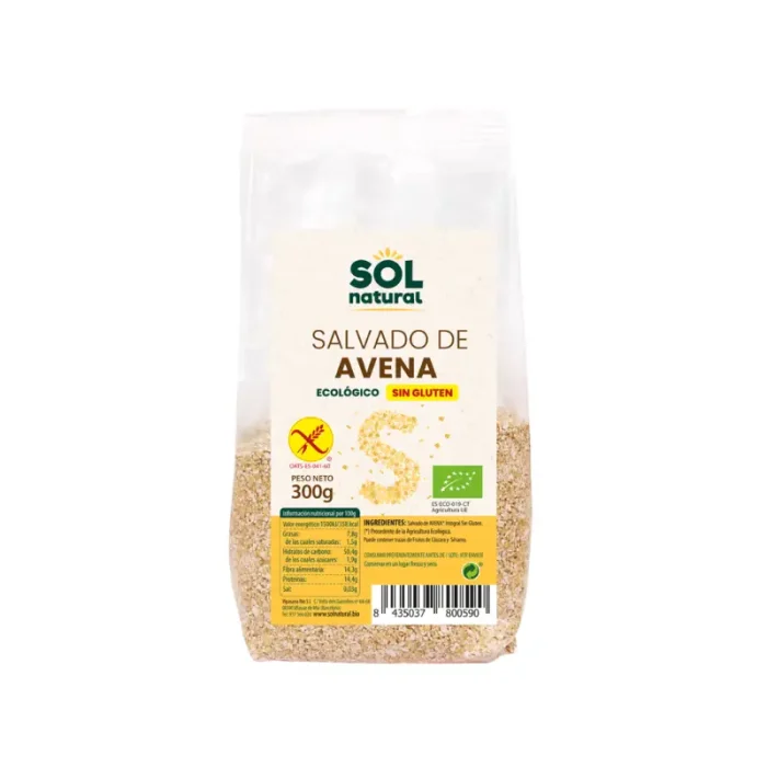 Salvado de Avena Sin Gluten Bio Sol Natural, 300g