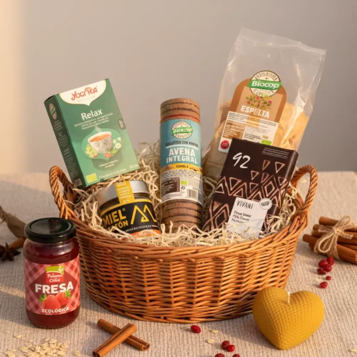 MásQueBio Cesta Desayuno Saludable San Valentín