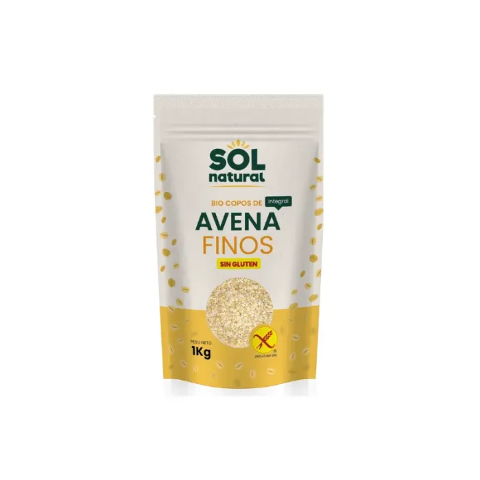 Copos de Avena Sin Gluten Finos Bio Sol Natural, 1Kg