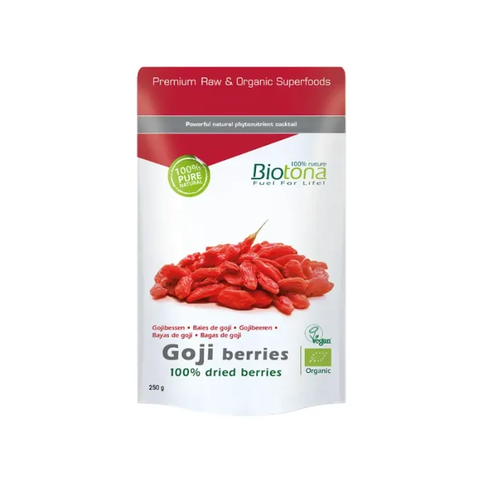 Goji Berries 100% Organic Dried Biotona, 250g