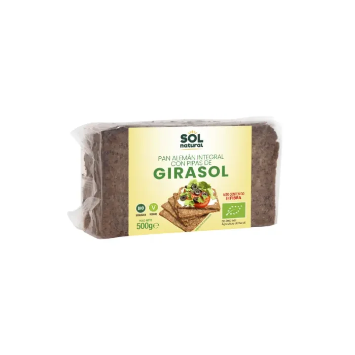 Pan Alemán de Pipas de Girasol Integral Bio Sol Natural, 500g