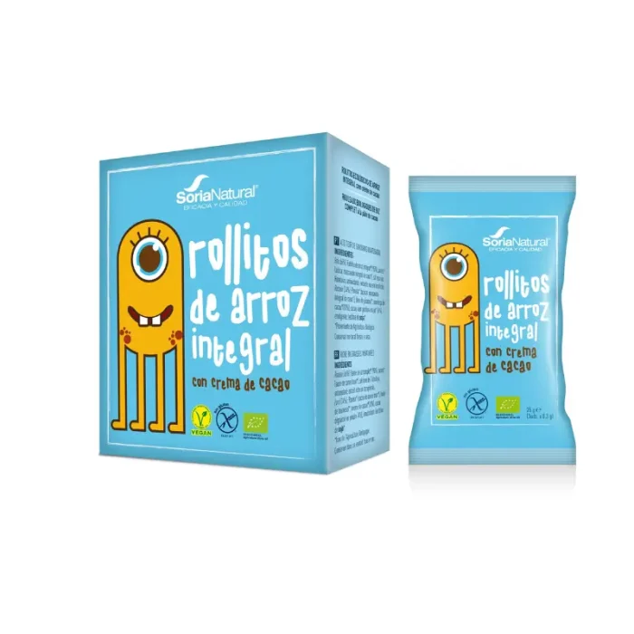 Rollitos de Arroz Integral con Crema de Cacao Soria Natural, 25g