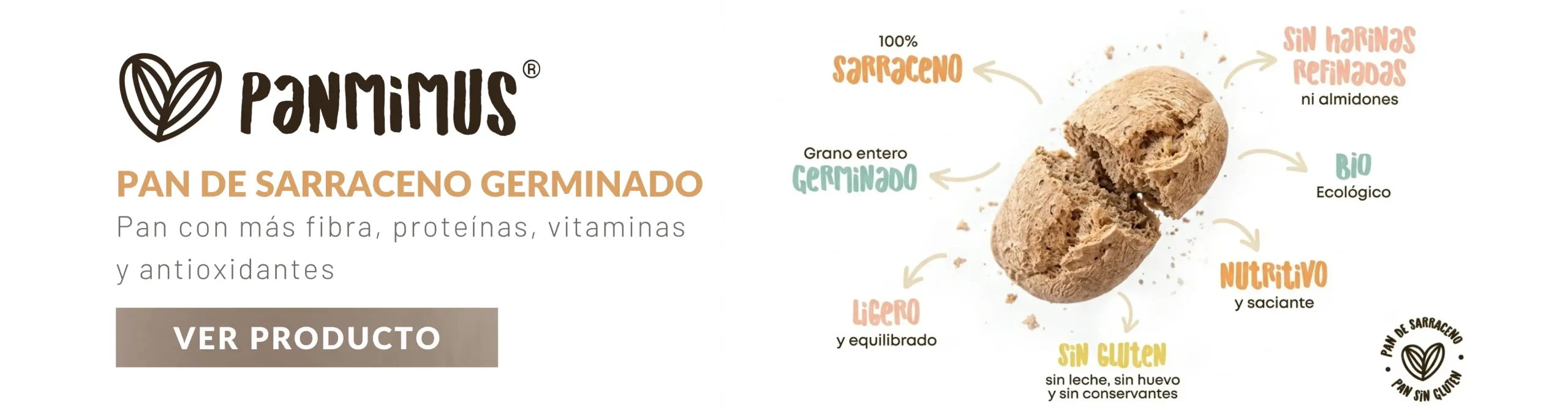 MásQueBio Pan Sarraceno Integral Germinado Panmimus Sin Gluten